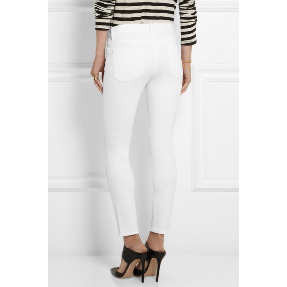 NWT FLAWED FRAME Le Skinny de Jeanne Mid-Rise Crop Jeans in White Size 30 - Picture 2 of 15